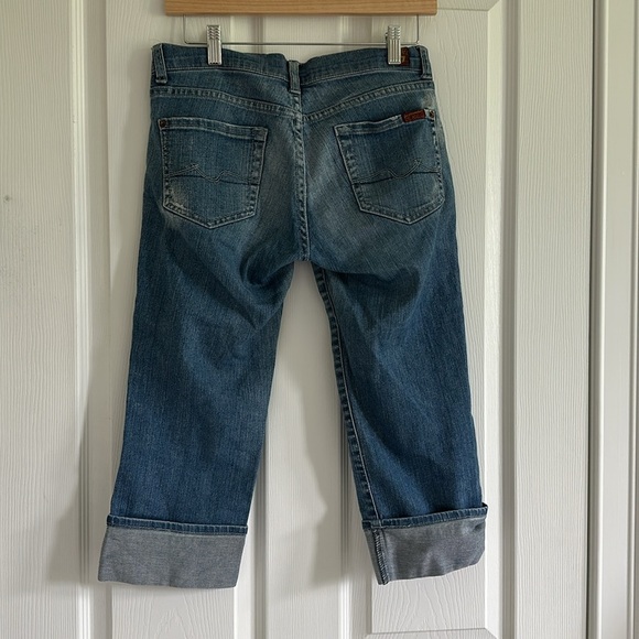 7 For All Mankind Distressed Crop Boy Cut Jeans - Picture 4 of 8